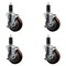 Service Caster 4'' Maroon Poly Swivel 1-1/4'' Expanding Stem Caster Set with Brake, 4PK SCC-EX20S414-PPUB-MRN-TLB-114-4 - alternate 1